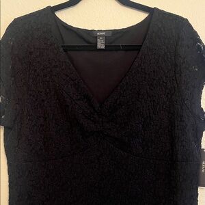 Alfani Women's Elegant Black Blouse- Size XL